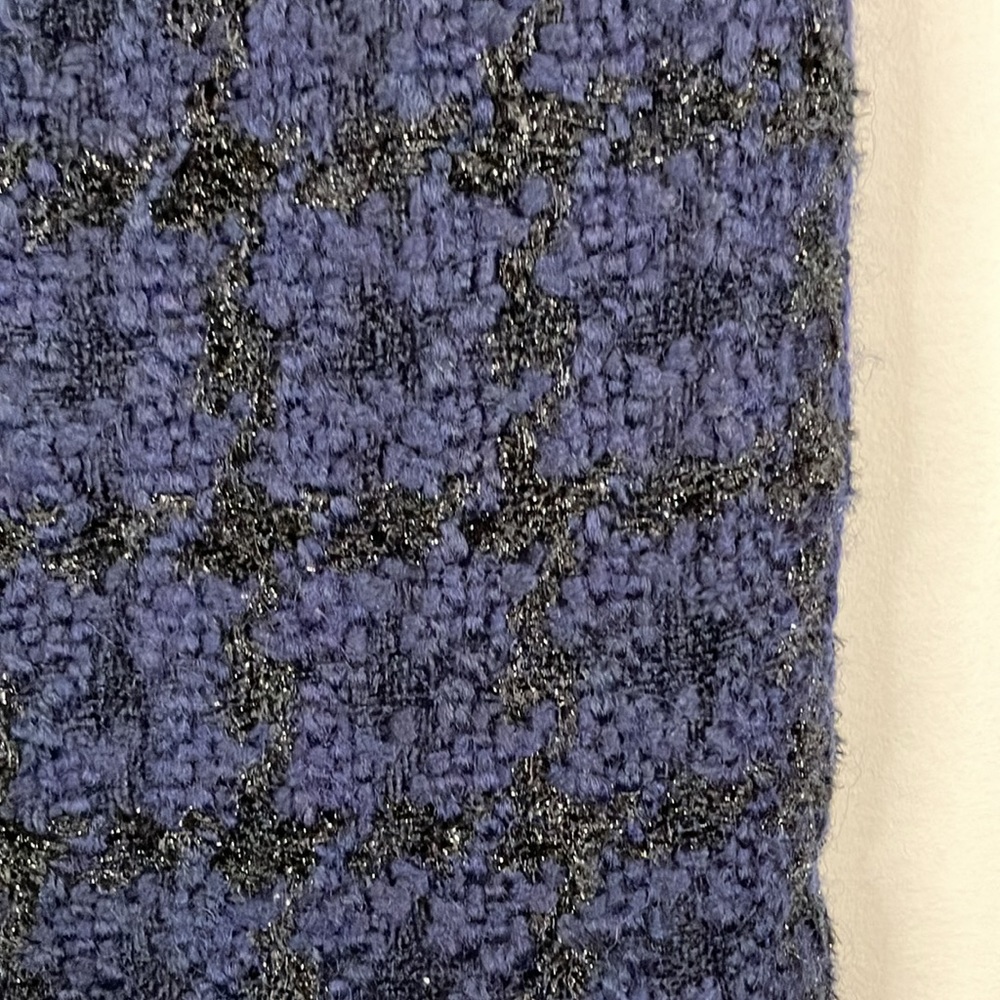 J Crew navy blue and metallic black houndstooth pencil skirt - Picture 2 of 6